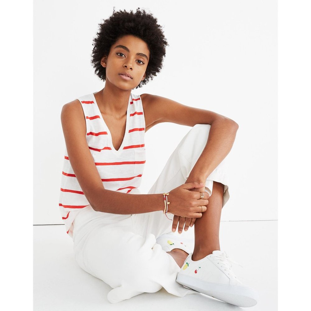 Madewell Stripe Whisper Cotton Tank Top Small